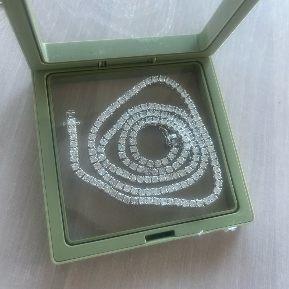 Moissanite tennis necklace